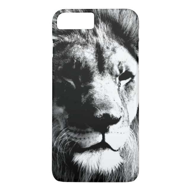 Funda De Case-Mate Para iPhone León blanco y negro (Reverso)