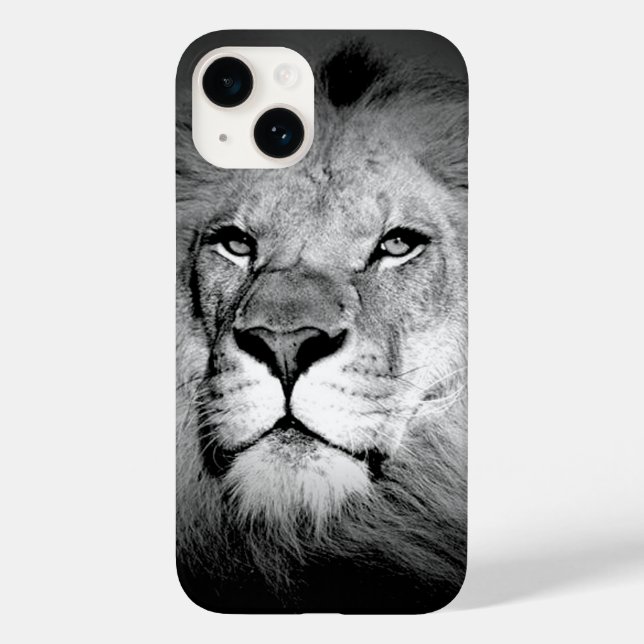 Funda De Case-Mate Para iPhone León blanco y negro (Reverso )