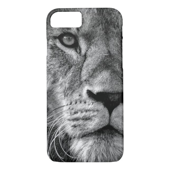 Funda De Case-Mate Para iPhone León blanco y negro (Reverso)