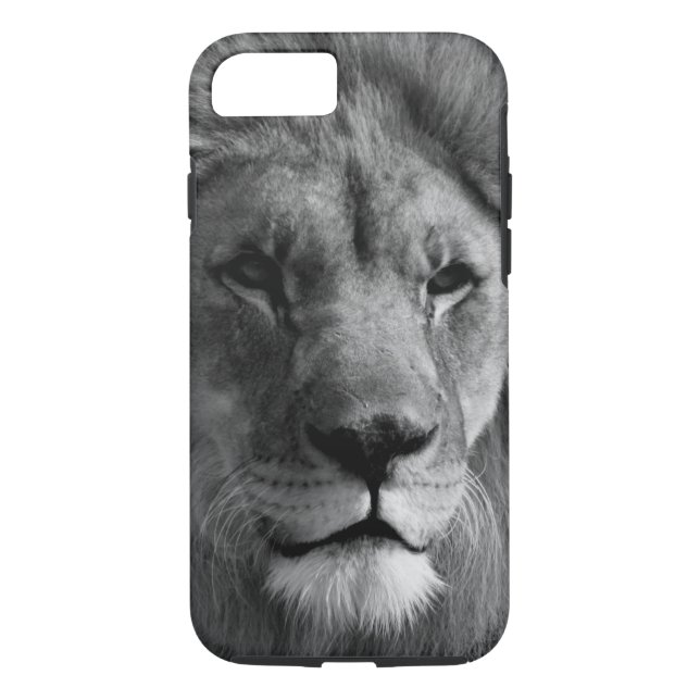 Funda De Case-Mate Para iPhone León blanco y negro (Reverso)