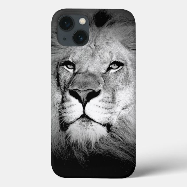 Funda De Case-Mate Para iPhone León blanco y negro (Reverso)