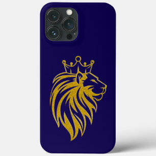 Funda Para iPhone 13 Pro Max León con Corona - Estilo Oro 2
