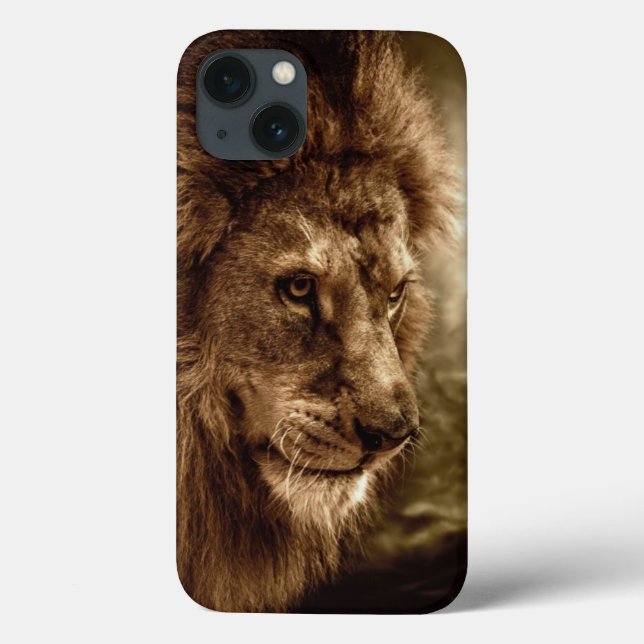 Funda De Case-Mate Para iPhone León contra el cielo tormentoso (Reverso)