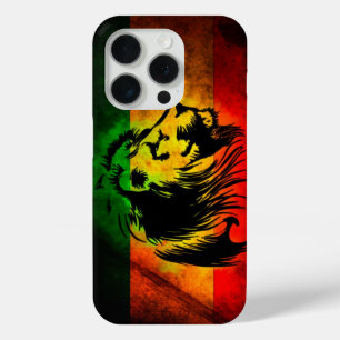 Funda Para iPhone 15 Pro león de la bandera del graffiti de cori rasta