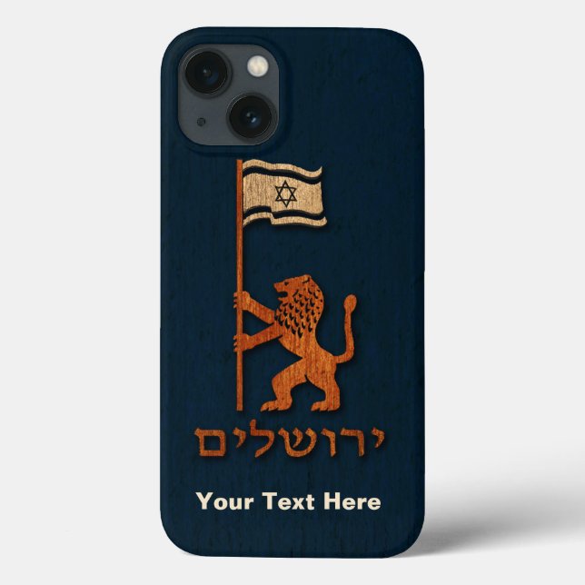 Funda De Case-Mate Para iPhone León del Día de Jerusalén con bandera (Reverso)