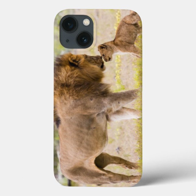 Funda De Case-Mate Para iPhone León macho alfa inspecciona cachorro (Reverso)