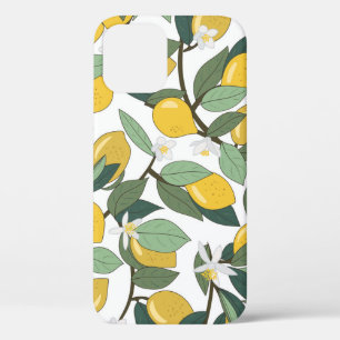 Funda Para iPhone 12 Leones Amarillas, Impresión Tropical Sin Marea.