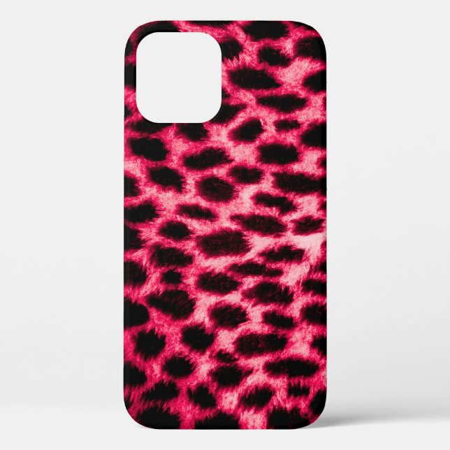 Funda De Case-Mate Para iPhone Leopard Leather: Textura Rojo-Negro. (Reverso )