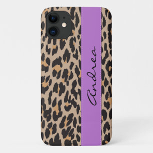 Funda Para iPhone 11 Leopard Print, Spots, Brown Leopard, Tu Nombre