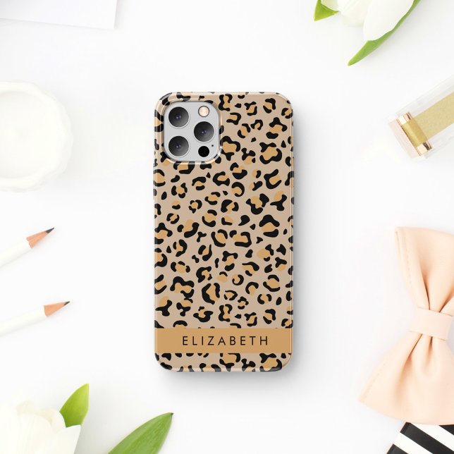 Funda De Case-Mate Para iPhone Leopard Print, Spots, Brown Leopard, Tu Nombre (Subido por el creador)