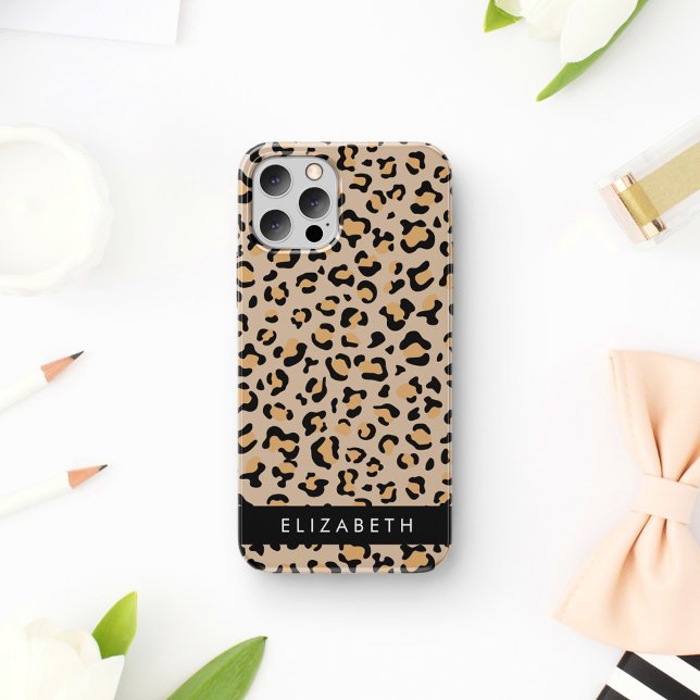 Funda De Case-Mate Para iPhone Leopard Print, Spots, Brown Leopard, Tu Nombre (Subido por el creador)