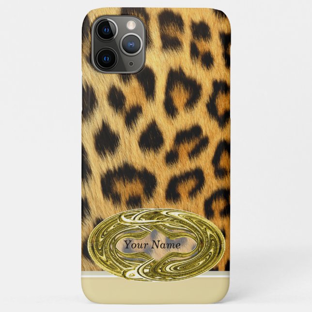 Funda De Case-Mate Para iPhone Leopard Skin Animal Print Gold Emblem 11 (Reverso)