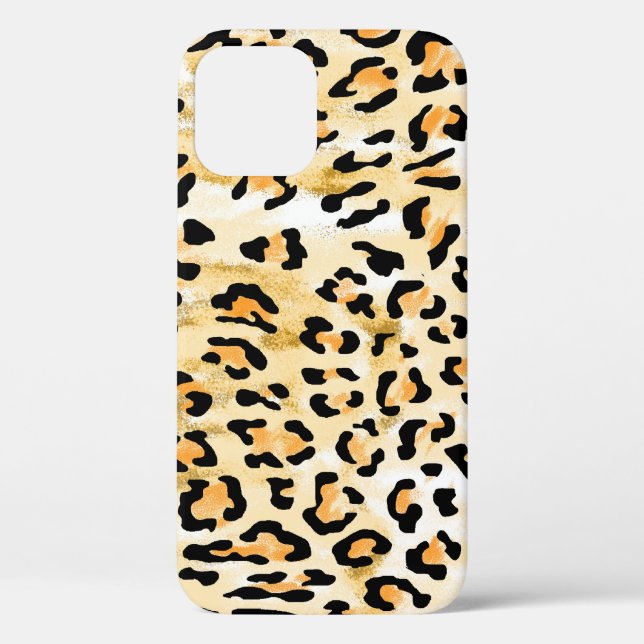Funda De Case-Mate Para iPhone Leopardo amarillo, dibujado a mano. (Reverso )