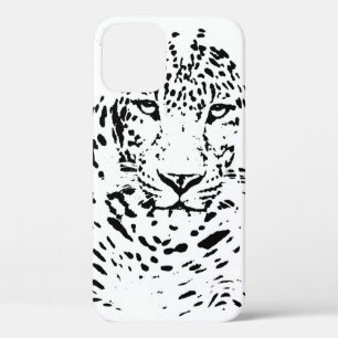 Funda Para iPhone 12 Pro Leopardo Blanco Negro