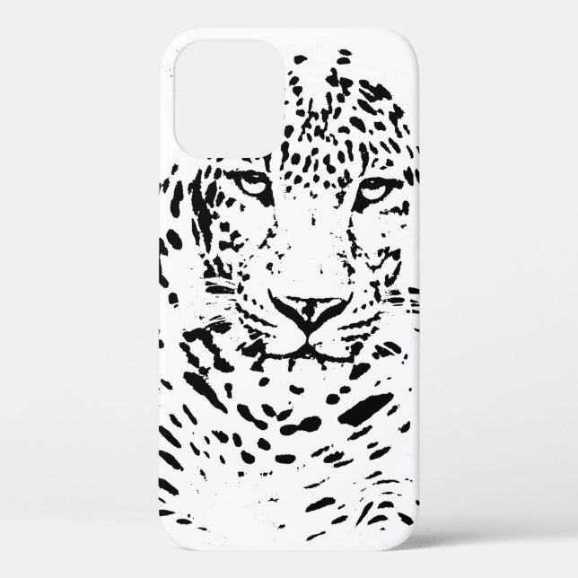 Funda De Case-Mate Para iPhone Leopardo Blanco Negro (Reverso )