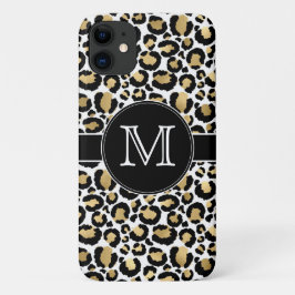 Funda Para iPhone 11 Leopardo blanco y dorado