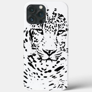 Funda Para iPhone 13 Pro Max Leopardo blanco y negro