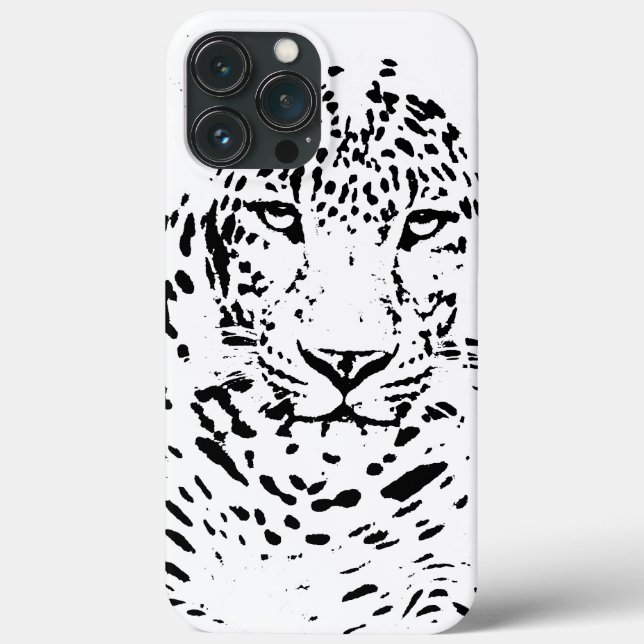 Funda De Case-Mate Para iPhone Leopardo blanco y negro (Reverso )