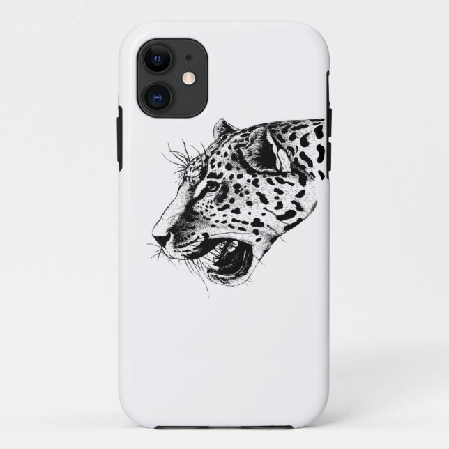 Funda De Case-Mate Para iPhone Leopardo Blanco Y Negro (Reverso)