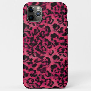 Funda Para iPhone 11 Pro Max Leopardo brillante rosa y negro manchado