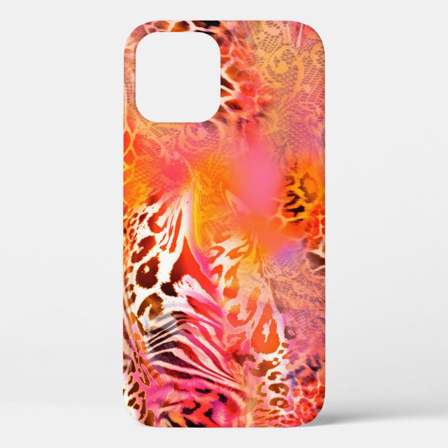 Funda De Case-Mate Para iPhone leopardo de tejido de piel de leopardo, abstracto, (Reverso )