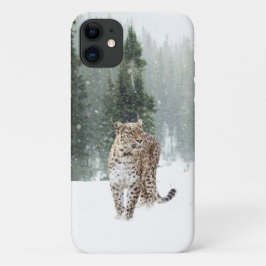 Funda Para iPhone 11 Leopardo en la nieve