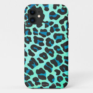 Funda Para iPhone 11 Leopardo negro e impresión Verde azulada