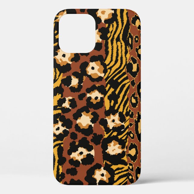 Funda De Case-Mate Para iPhone Leopardo, pieles de tigre, patrón salvaje. (Reverso )