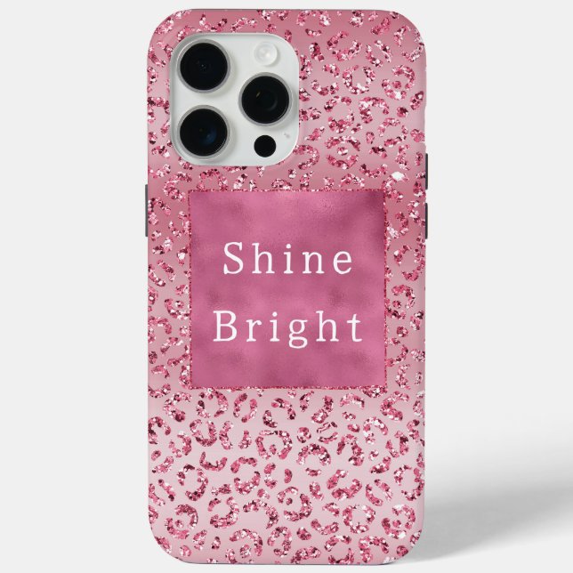 Funda De Case-Mate Para iPhone Leopardo rosa Purpurina Ombre (Reverso )