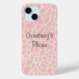Funda Para iPhone 15 Leopardo rosa y blanco