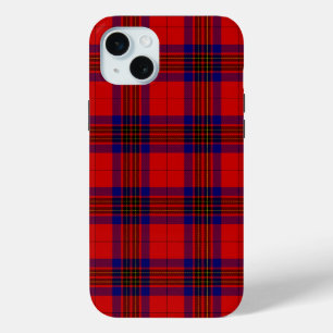 Funda Para iPhone 15 Mini Leslie tartan azul púrpura