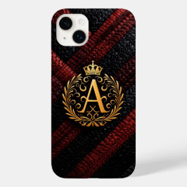 Funda Para iPhone 14 Plus De Case-Mate Letra A de monograma dorado elegante con corona re