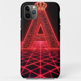 Funda Para iPhone 11 Pro Max Letra A roja neón brillante