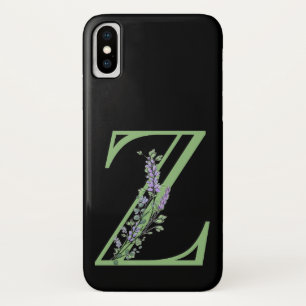 Funda Para iPhone X Letra alfabética Z Lavender Eucalyptus