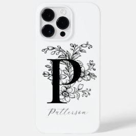 Funda Para iPhone 14 Pro Max De Case-Mate Letra botánica P monograma nombre 