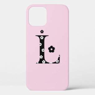 Funda Para iPhone 12 letra con estampado de flor L Apenas ahí estuche i