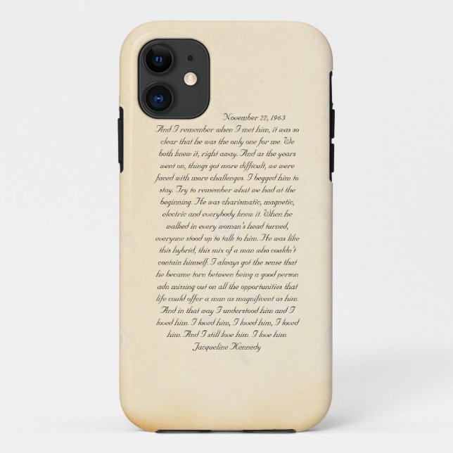 Funda De Case-Mate Para iPhone Letra de Jacoba Kennedy a John F. Kennedy (Reverso)