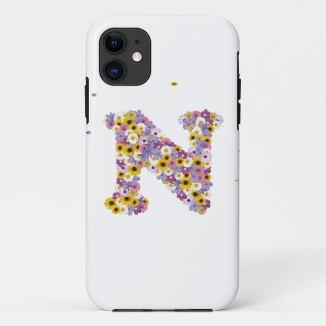 Funda De Case-Mate Para iPhone Letra de las flores N (Reverso)