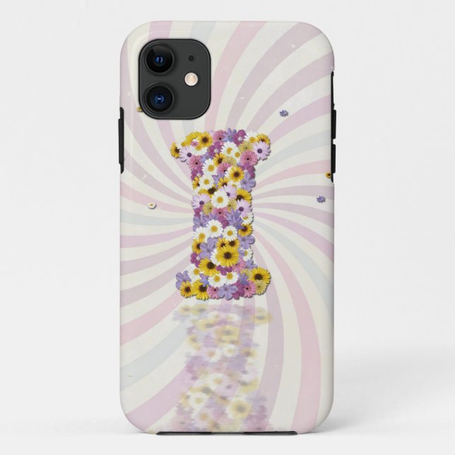 Funda De Case-Mate Para iPhone Letra flor I (Reverso)