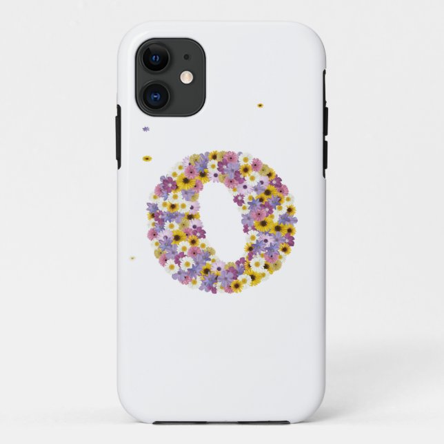 Funda De Case-Mate Para iPhone Letra flor O (Reverso)