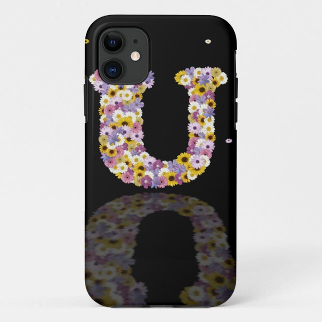 Funda De Case-Mate Para iPhone Letra flor U (Reverso)