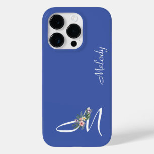 Funda Para iPhone 14 Pro De Case-Mate Letra floral monograma M regalo de jubilación