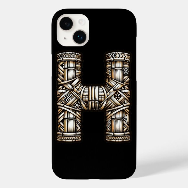 Funda De Case-Mate Para iPhone Letra H de Aloha polinesio hawaiano personalizada (Reverso )