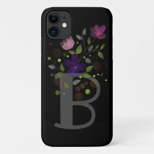 Funda Para iPhone 11 Letra inicial B + diseño floral