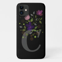 Letra inicial C Plus Diseño floral