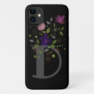Funda Para iPhone 11 Letra inicial D Plus Diseño floral