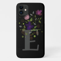 Letra inicial e Plus diseño floral