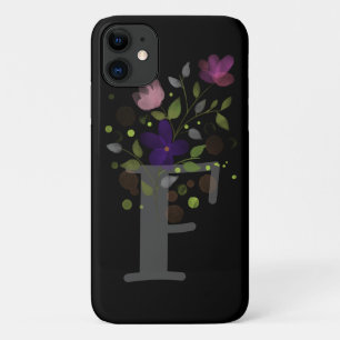 Funda Para iPhone 11 Letra inicial F Plus Diseño floral