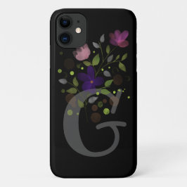 Funda Para iPhone 11 Letra inicial G + diseño floral