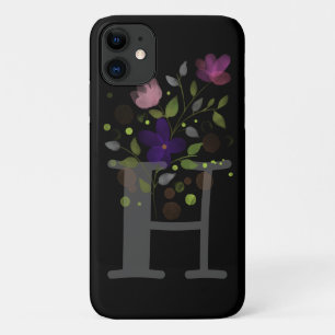 Funda Para iPhone 11 Letra inicial H Plus Diseño floral